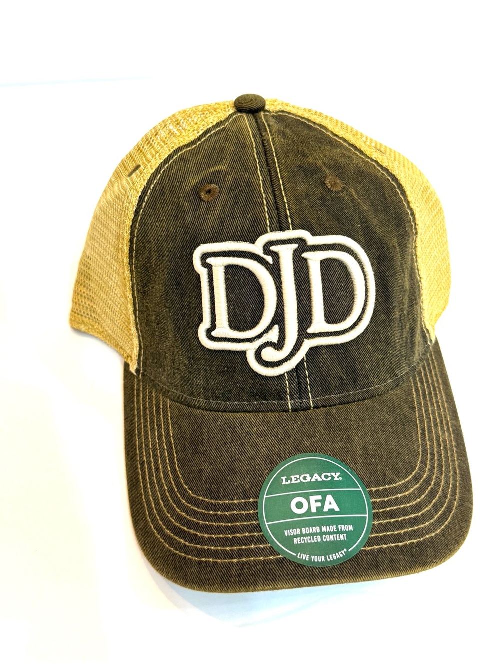 NWT Legacy Distressed Black DJD Embroidered Trucker Hat Adjustable baseball cap